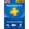 Cartão Playstation.PLUS 3M USA (Envio por Email)